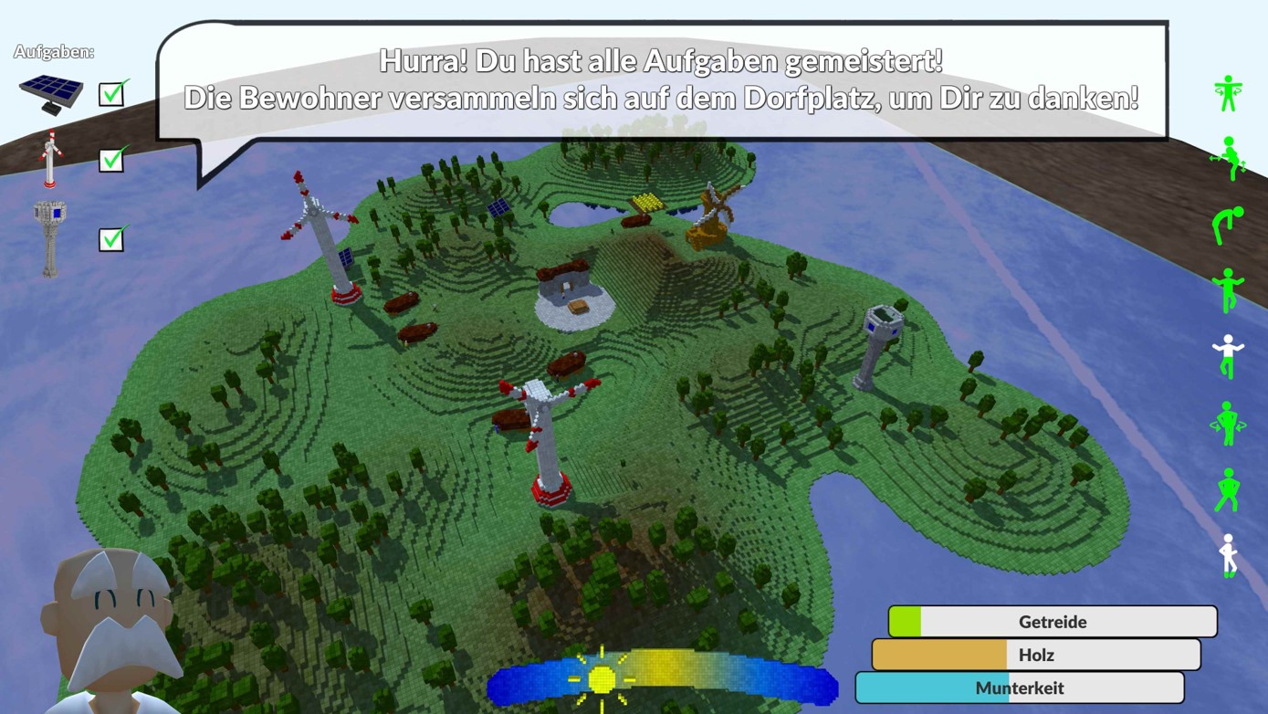 Experimental game prototype 2: a generative resource-management and world-builder game in which exercise executions execute particular building and environmental management actions.